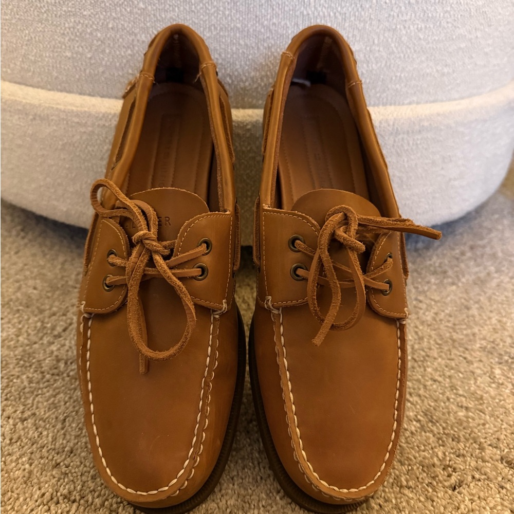 Tommy Hilfiger Brown Leather Boat Shoes